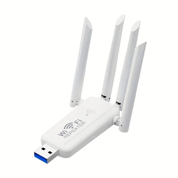 Repetidor de señal WiFi USB OEKE-1 con 4 antenas - Extensor inalámbrico 2.4GHz, velocidad de datos de 300 Mbps, señal superadora de 2.4G, conexión directa SSID, ideal para uso en hogar y oficina, accesorio de Wi-Fi para oficina | Diseño elegante negro |