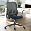 Silla ergonómica para oficina en casa con soporte lumbar, asiento y reclinación ajustables, estructura de nailon, reclinación manual, función de balanceo - Silla de trabajo giratoria con respaldo sólido y funcionamiento no eléctrico.