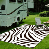 Alfombra Decorativa de Tela 2D con Textura Animal, Estilo Moderno para Interior de RV, Colchoneta para Camping, Tapete Antideslizante y Fácil de Limpiar, Secado Rápido y Sin Encogimiento Después de la Lluvia, Ideal para Acampar, Senderismo, Balcón, Patio
