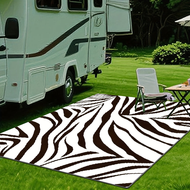 Alfombra Decorativa de Tela 2D con Textura Animal, Estilo Moderno para Interior de RV, Colchoneta para Camping, Tapete Antideslizante y Fácil de Limpiar, Secado Rápido y Sin Encogimiento Después de la Lluvia, Ideal para Acampar, Senderismo, Balcón, Patio