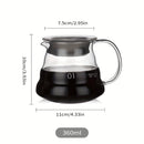 Cafetera de vidrio con capacidad de 360ml/600ml, ideal para uso en cafeterías y hogares.