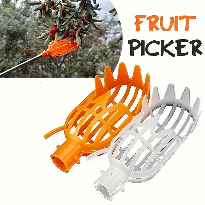 Recogedor de Frutas Resistente con Empuñadura Ergonómica - Herramienta Ligera para Cosecha en Jardín, Polipropileno No Tóxico para Huerto, Granja y Hogar - Equipo Manual para Recoger Manzanas, Bayas, Ciruelas y Duraznos - Mango de Recolectora, Construcci