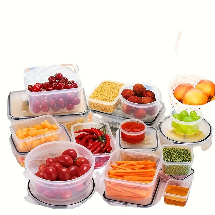 Juego de Contenedores Herméticos para Cocina 12/24pcs, Tarros de Plástico Grado Alimenticio, Caja Conservadora Libre de BPA para Refrigerador, Apto para Lavavajillas y Microondas, Almacenamiento de Frutas y Verduras