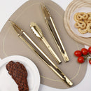 1 pieza/3 piezas de pinzas de acero inoxidable bañadas en oro, pinzas resistentes al calor con seguro, elegante agarradera para cocina, ideal para ensaladas, pan y buffet - Accesorio esencial para Ramadán
