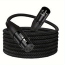 XDSPLO Cable de Micrófono de Alta Fidelidad XLR Macho a Hembra de 3 Pines - Trenzado de Nylon Duradero, Núcleo de Cobre Puro para Transmisión de Señal Sin Pérdidas, Mejorado con Pines Más Gruesos y Blindaje Intrincado - Ideal para Sistemas de Grabación y