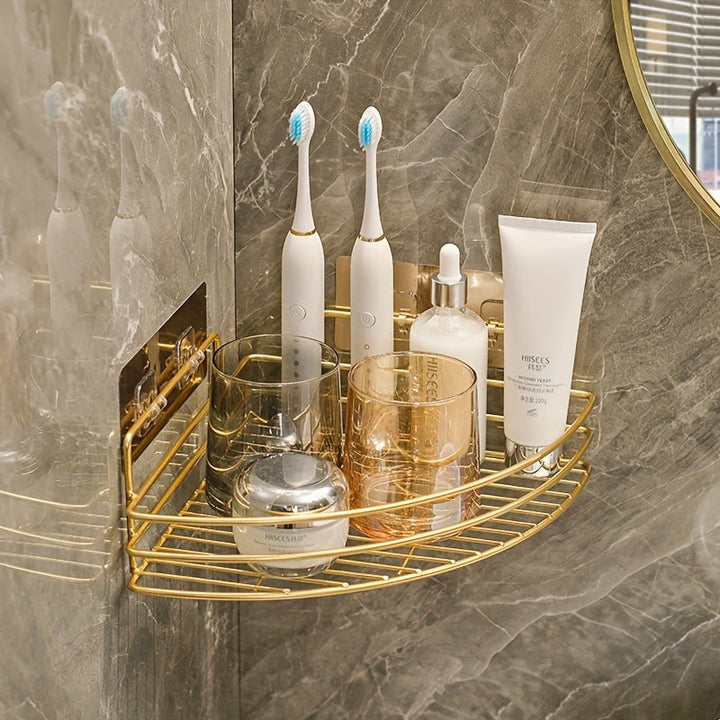 Estante de esquina para el baño, amplio para guardar cosméticos, productos de cuidado de la piel y cepillos de dientes