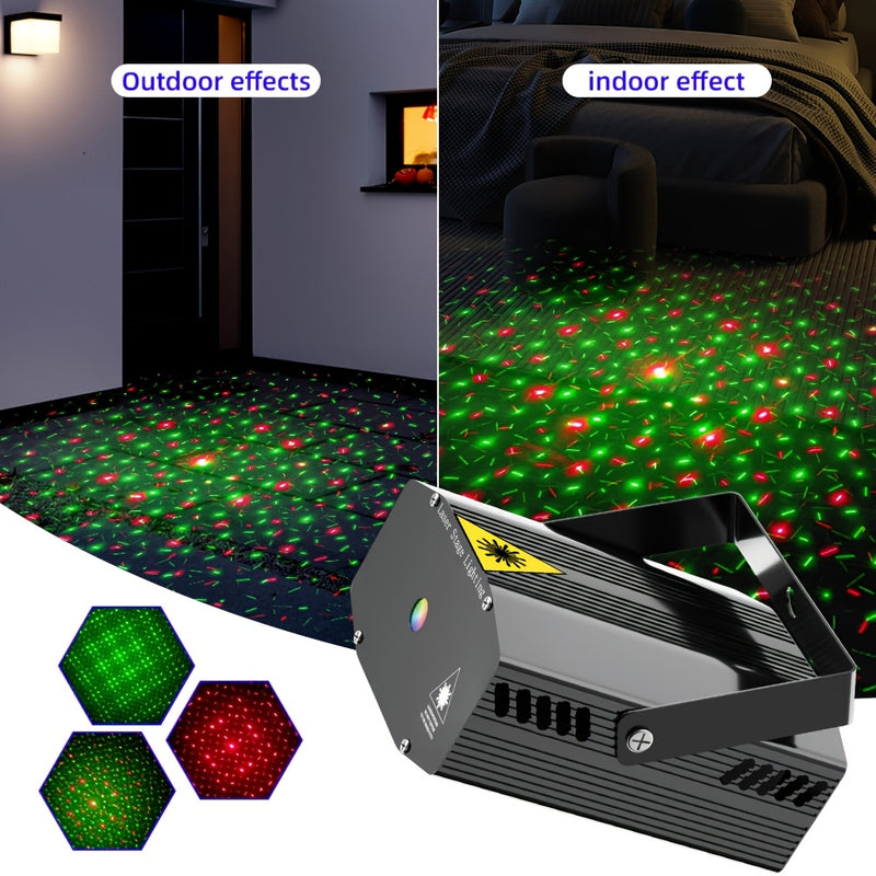 2 luces láser, control de iluminación por sonido, efecto estrellas, haz de línea, luz para fiestas, discoteca, karaoke, ideal para iluminación de interiores, habitación, sala, bandas