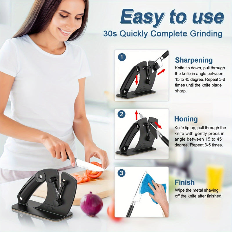 Afilar cuchillos, afilador de cuchillos con mango y base antideslizante para seguridad y facilidad, anysharp