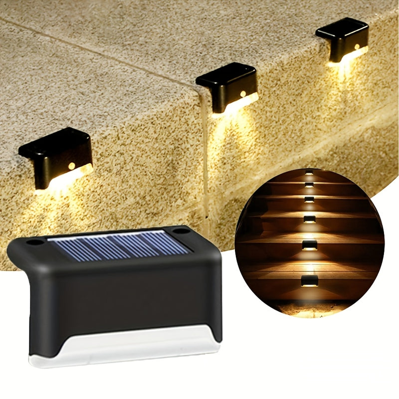Juego de 4/8/12/16 luces solares LED para escaleras, decoración de jardín, cercas, senderos y paredes, ideal para fiestas y ambiente exterior