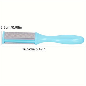 1pc Herramienta de Pedicura de Acero Inoxidable - Raspador Exfoliante para Pies y Manos con Mango Ergonómico Azul Claro, Removedor Manual Beige Claro, Sin Batería Necesaria, Esencial Duradero para Hogar y Viaje, Diseño Elegante, Construcción Robusta, Cui