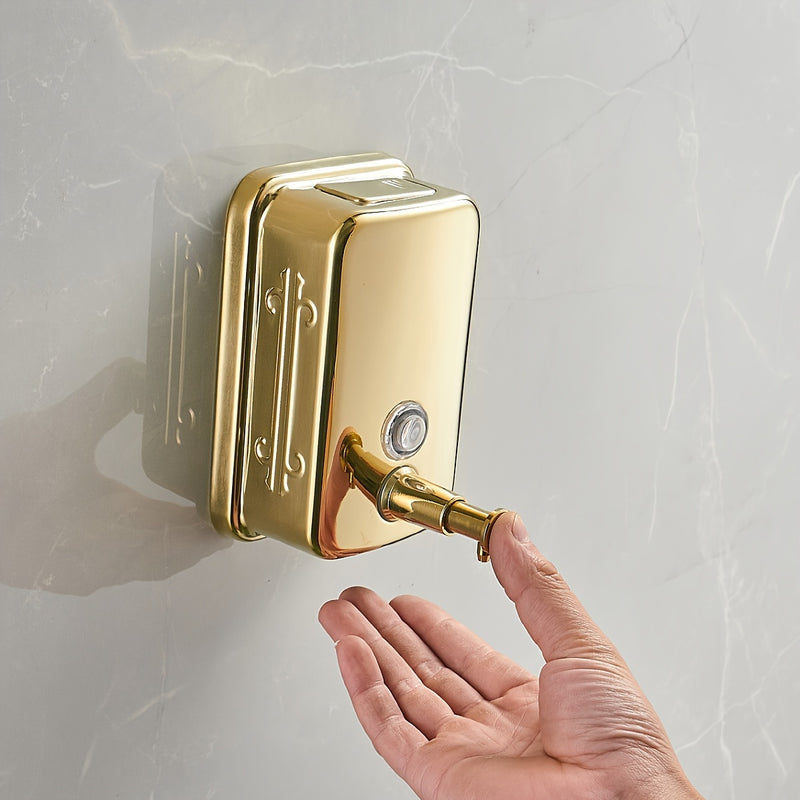 Dispensador de jabón de acero inoxidable con diseño elegante para baño, cocina y ducha, ideal para champú, jabón de manos y más, sin necesidad de electricidad