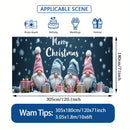 2D Banner de Puerta, 1 Pieza, Banner de Puerta de Noche de Navidad Festiva - Poliéster, Escena de Papá Noel con Nieve, Gnomos y Regalos, Perfecto para Decoraciones Navideñas, Bodas y Celebraciones al Aire Libre, Decoraciones Navideñas