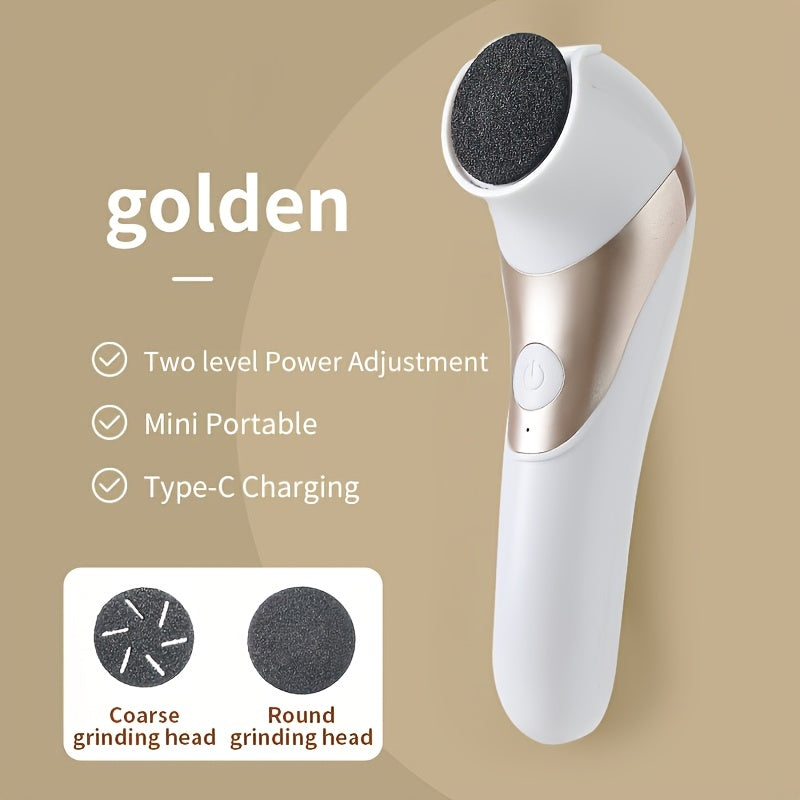 Eliminador de Callos Eléctrico Recargable para Pies - Herramienta de Pedicura con Alimentación USB y Rodillos Intercambiables para Pies Suaves, Experiencia de Spa en Casa, Diseño Blanco y Gris
