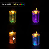 Vela De Movimiento Realista De Luz Cálida Y Base Multicolor DK-1522