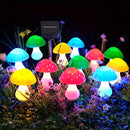 8 luces de sendero de jardín al aire libre con LED, luces solares de césped de hongo, iluminación de paisaje al aire libre, 8 modos de iluminación, lindas luces nocturnas decorativas para fiestas en el patio.