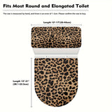 2 piezas de fundas para asiento de inodoro con estampado de leopardo - Diseño elegante en negro y café, tela suave, fácil instalación, accesorios para baño | Asiento de inodoro moderno | Tela duradera