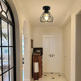 Linterna de techo estilo industrial retro rural con base para bombilla E27, pasillo, cocina, escalera, armario, luminaria de puerta (sin bombilla)