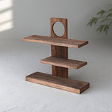 Estante de especias de cocina de madera dura estilo vintage con almacenamiento abierto - Ideal para exhibir juegos de té, tazas y persianas - Montaje en suelo, no necesita electricidad, perfecto para organizar cosméticos y perfumes, exhibición de juegos