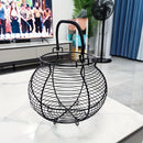 Cesta de huevos de malla metálica negra con capacidad para 50 huevos, con asas - Almacenamiento portátil y fácil de limpiar para huevos y patos, ideal para estilos de granja y recolección de huevos al aire libre, soporte para huevos.