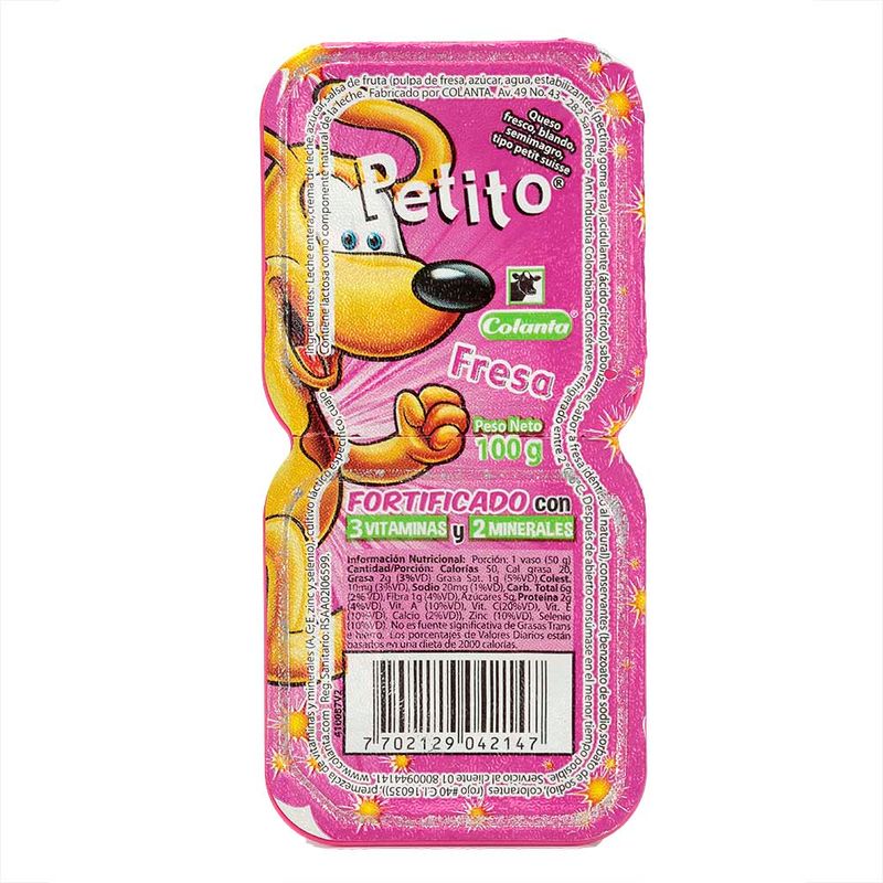 PETITO COLANTA 2U 100G FRESA