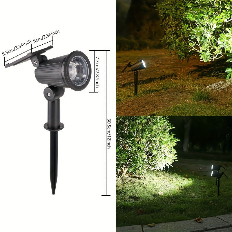 Luz solar para jardín con sensor automático, diseño duradero en plástico, batería de litio, iluminación eficiente para decoración de césped y jardín, luz moderna para exteriores | Luz solar para exteriores | Luz de plástico resistente
