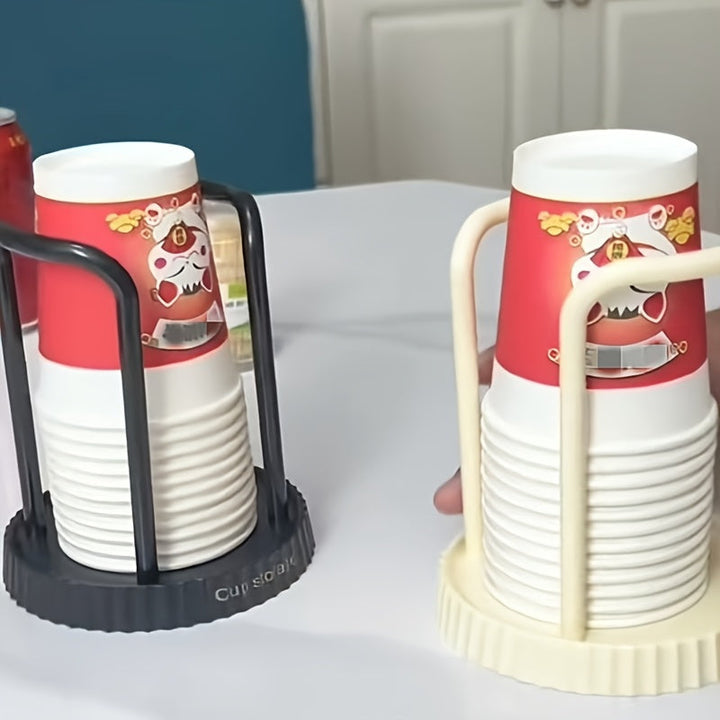 1pc Soporte de taza de papel desechable de plástico duradero, estantería de taza de escritorio, organizador de taza para el hogar, herramienta para la fácil extracción de tazas
