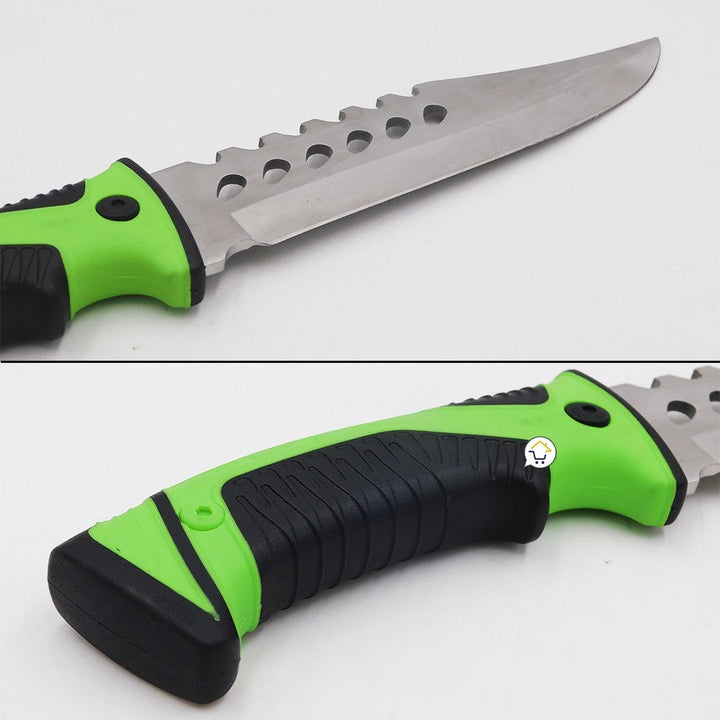Cuchillo Táctico Acero Inoxidable Camping Supervivencia + Estuche RF 0779