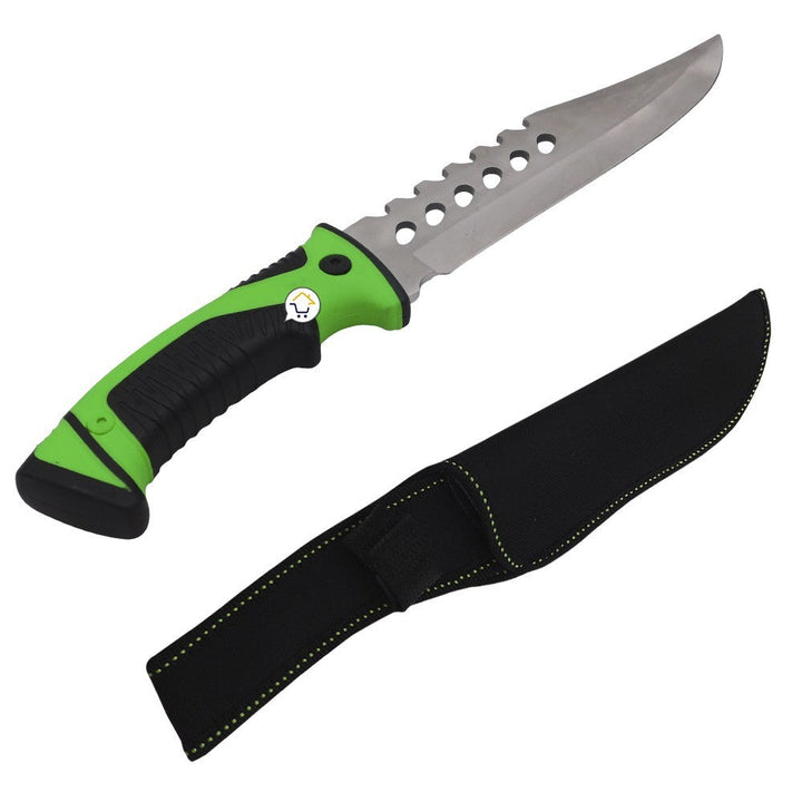 Cuchillo Táctico Acero Inoxidable Camping Supervivencia + Estuche RF 0779