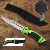 Cuchillo Táctico Acero Inoxidable Camping Supervivencia + Estuche RF 0779