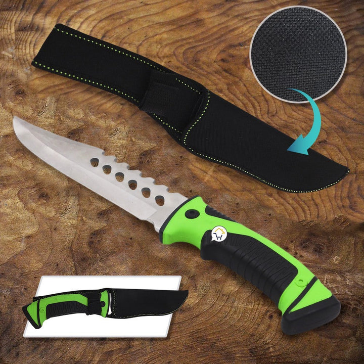 Cuchillo Táctico Acero Inoxidable Camping Supervivencia + Estuche RF 0779