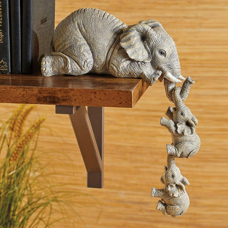 3 piezas de adornos colgantes de elefante en resina - Decoración creativa para paredes de habitación o entrada, pintados a mano con cuidado, decoración adorable para mascotas, ¡creando un ambiente cálido y acogedor en el hogar!