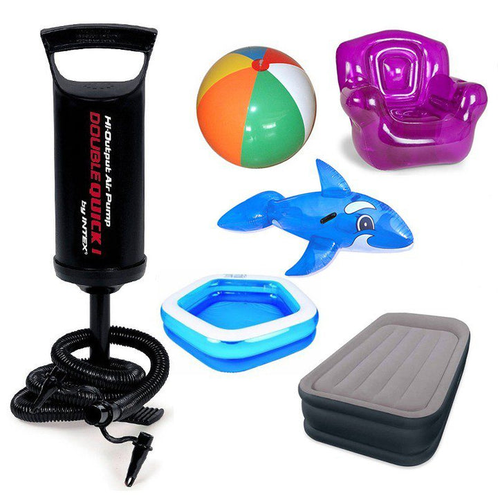 Inflador Manual Doble Presión Velocidad 3 Boquillas Ciclismo Camping Piscinas 68612