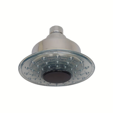 1 lámpara LED hidroeléctrica para montar en la pared, cabezal de ducha redondo de plástico sin terminar de 10.16 cm con control de temperatura, cambio de color y modo lluvia, alimentación hidroeléctrica ≤36V