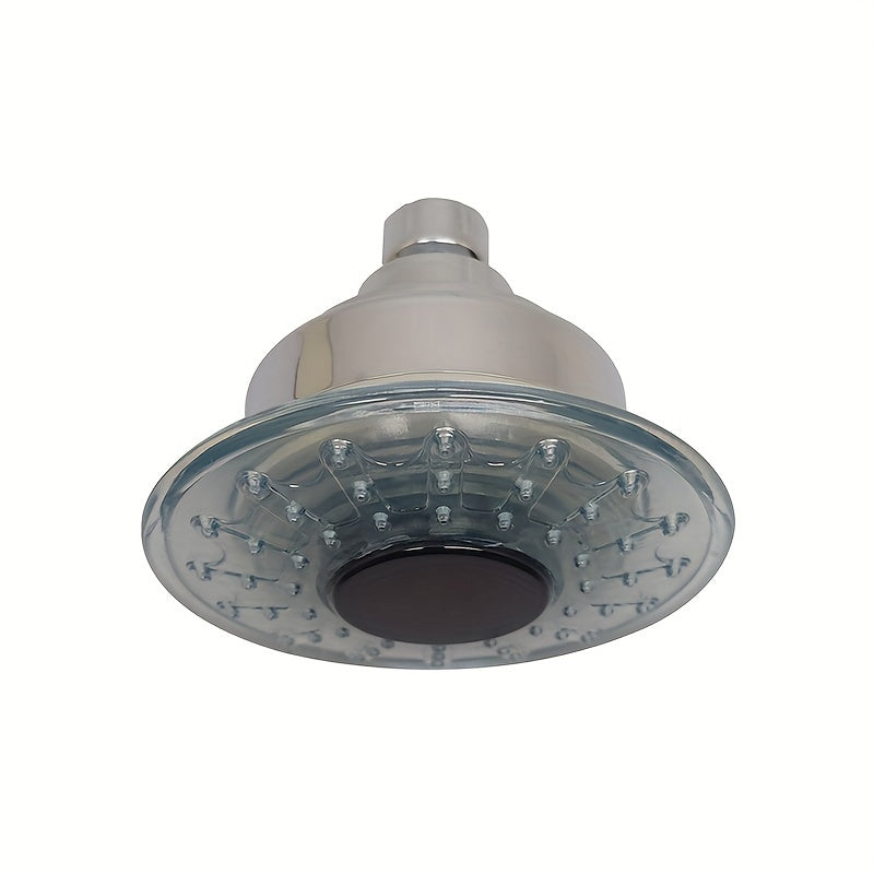 1 lámpara LED hidroeléctrica para montar en la pared, cabezal de ducha redondo de plástico sin terminar de 10.16 cm con control de temperatura, cambio de color y modo lluvia, alimentación hidroeléctrica ≤36V
