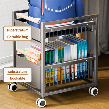 Estante de Almacenamiento para Bolsas de Libros, Carrito Móvil, Estante de Almacenamiento para Libros para Uso Doméstico, Artefacto para Bolsas de Libros Debajo del Escritorio, Polipasto, Armario de Libros