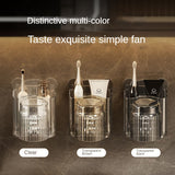 Soporte de Pared para Cepillo de Dientes y Vaso de Enjuague Bucal - Plástico Transparente, Organizador de Baño sin Taladro para Almacenamiento de Pasta Dental y Cepillos