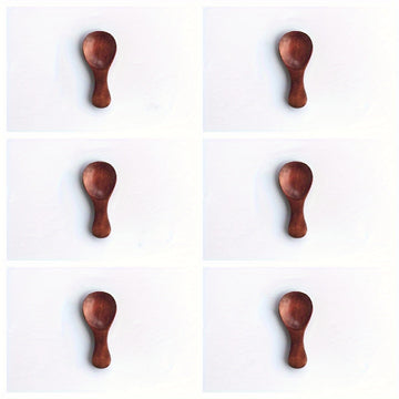 6/12 Piezas, Minicucharas De Madera Con Mangos Cortos, Ideales Para Helado, Café, Postres Y Condimentos, Utensilios De Cocina De Madera Maciza Duraderos