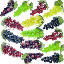 15 piezas de uvas artificiales de 5 colores (6 piezas de 18.03 cm y 9 piezas de 16.51 cm), uvas de plástico realistas y de goma adecuadas para decoración de centros de cocina de vino de frutas en bodas, decoración de vacaciones y decoración del hogar