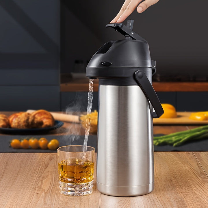 1pc Gran Capacidad Termo de Acero Inoxidable - Dispensador de Bebidas Multiusos para Bebidas Calientes y Frías, Ideal para Uso en el Hogar y la Oficina, Sin Necesidad de Electricidad