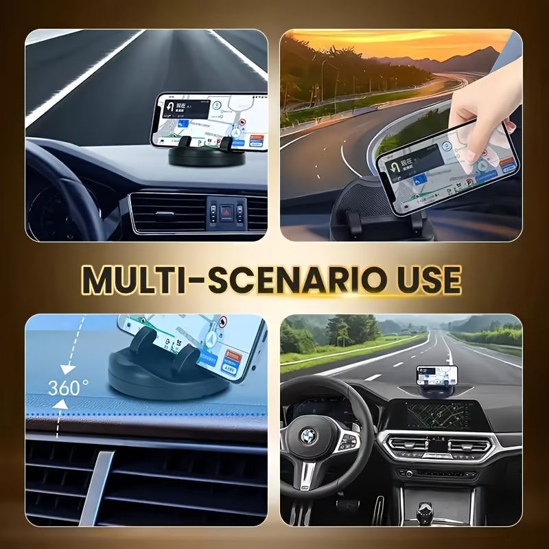 Soporte de teléfono giratorio de 360°, montaje redondo de salida de aire acondicionado de ABS, soporte de teléfono para automóvil impermeable con placa de números luminosos, montaje estable de cabeza para coches