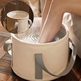 Baño de pies plegable con tapa, portátil y reforzado para uso en el hogar, ahorra espacio