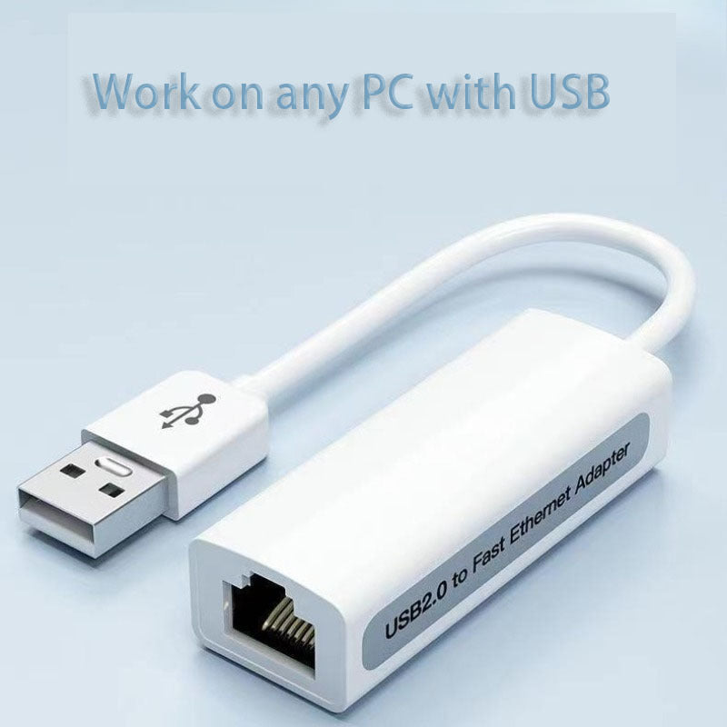 Adaptador de red Ethernet USB 2.0 portátil con velocidad de 100 Mbit/s, función Plug-and-Play, no requiere controlador.