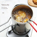 Freidora de 1.2L de acero inoxidable con colador - Eficiente en energía, freidora multifuncional mini para uso en interiores y exteriores, ideal para camping, equipo de cocina de camping | Gadget de cocina moderna | Utensilio de cocina duradero, equipo d