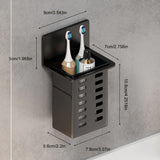 Conjunto de 3 piezas para Montar en la Pared: Drenaje para Pasta Dental y Estante de Almacenamiento para Cepillos de Dientes, Adecuado para Suministros de Baño, Habitación y Sala de Estar con Instalación Multifuncional sin Rastro