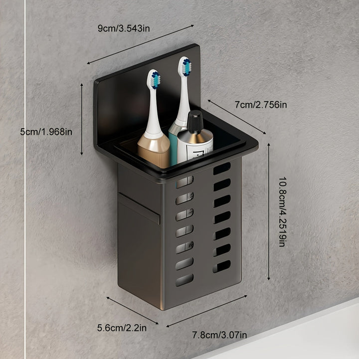 Conjunto de 3 piezas para Montar en la Pared: Drenaje para Pasta Dental y Estante de Almacenamiento para Cepillos de Dientes, Adecuado para Suministros de Baño, Habitación y Sala de Estar con Instalación Multifuncional sin Rastro