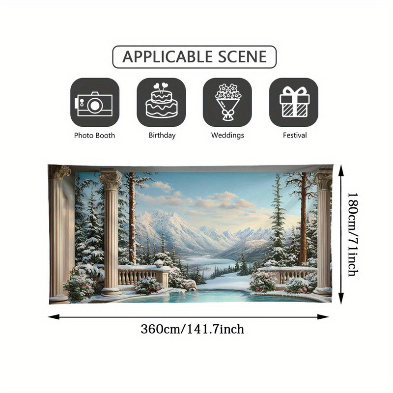 1 pieza, verano, montaña, piscina, vista, gran puerta de garaje, cubierta con impresión plana 2D, fácil de instalar, no necesita electricidad, perfecta para fiestas al aire libre, eventos temáticos y decoración de jardines, decoración de invierno, acceso
