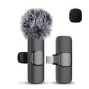 Sistema de micrófono inalámbrico de lavalle con interfaz USB Type-C, batería recargable, inalámbrico de 2,4 GHz, diseño compacto para transmisión en vivo y grabación de VLOG.