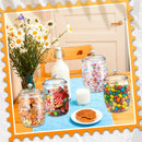 4/6pcs Tarro de Plástico para Dulces y Galletas con Tapa Tarro Decorativo para Medicinas Contenedor de Auto-Servicio para Dulces Tarro Transparente Sellado para Almacenamiento de Alimentos Decoración del Hogar