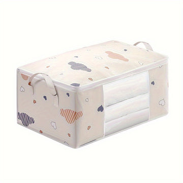 Bolsa de almacenamiento extra grande de lona con cierre y asas, organizador a prueba de polvo para ropa, edredones y más, accesorio elegante para organizar el hogar