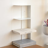 Estantería de Esquina Montada en la Pared de Metal Blanco de 3 Niveles - Ahorra Espacio, No Requiere Montaje, Duradera y Elegante para Sala de Estar, Dormitorio o Oficina, Decoraciones de Estantería